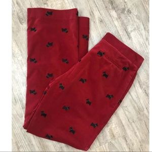 Lilly Pulitzer Red Velvet Embroidered Scottie Dog